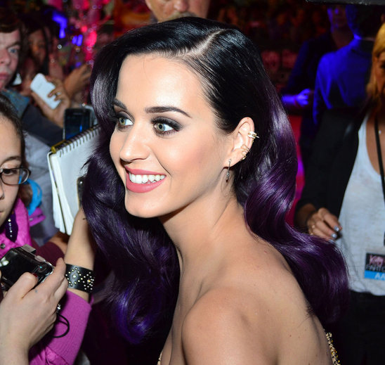 katy perry has purple ombre hair