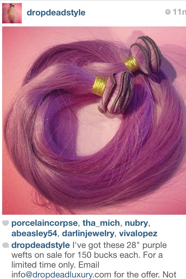 purple extensions for sale nyfw
