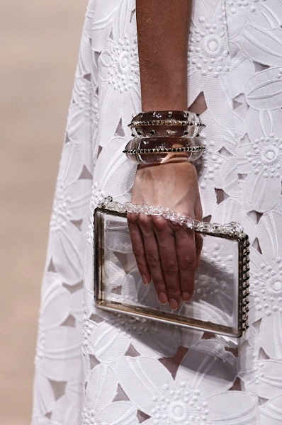 Valentino clear bangles and clutch in the Spring 2013 collection fashion trends