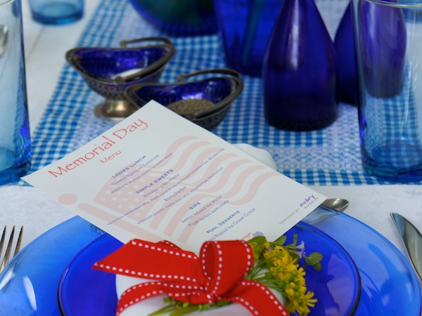 Memorial Day Weekend Tablescape - red white and blue styling