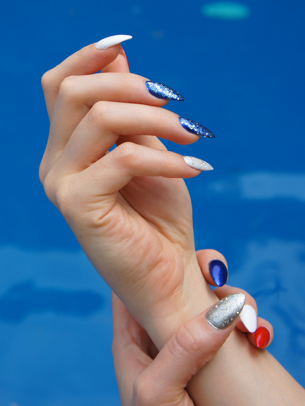 Patriotic stiletto nails - memorial day and july 4th