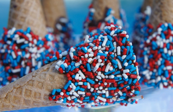 4th of july desserts - patriotic cones