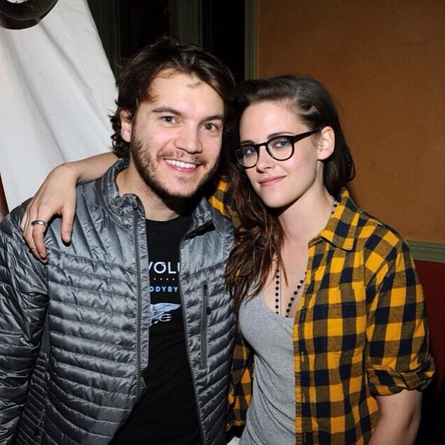 Kristen Stewart yellow plaid flannel shirt sundance