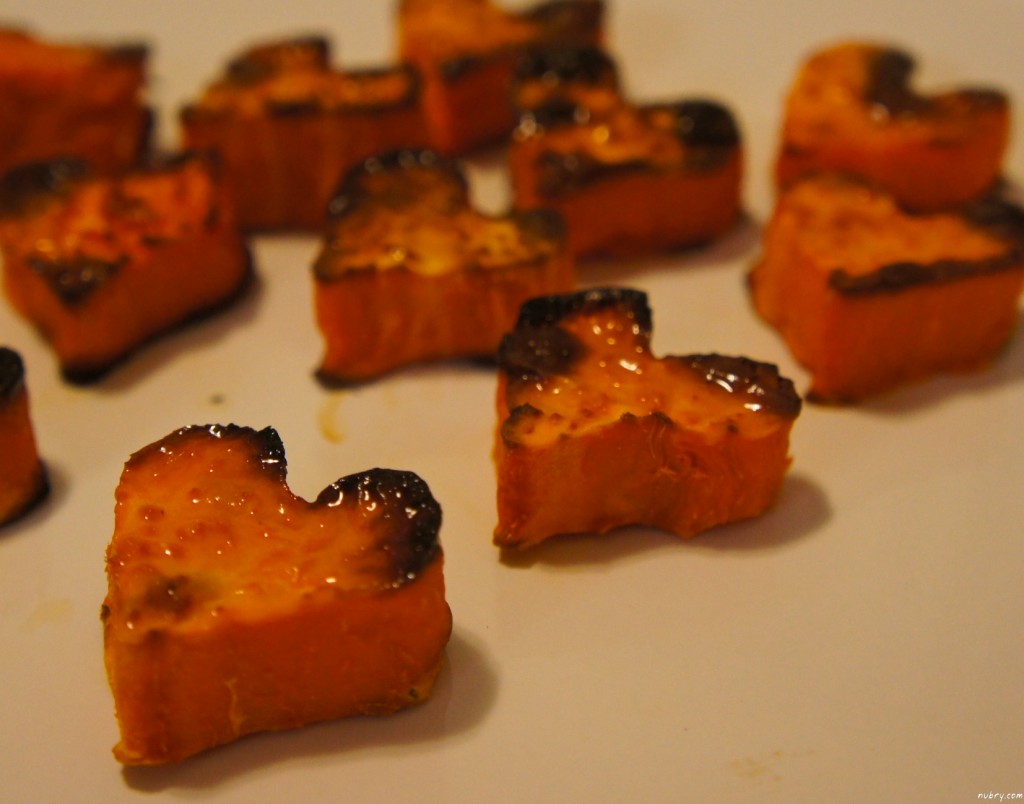 Healthy Valentines Day Snack For Ladies Night: Baked Sweet Potato Hearts