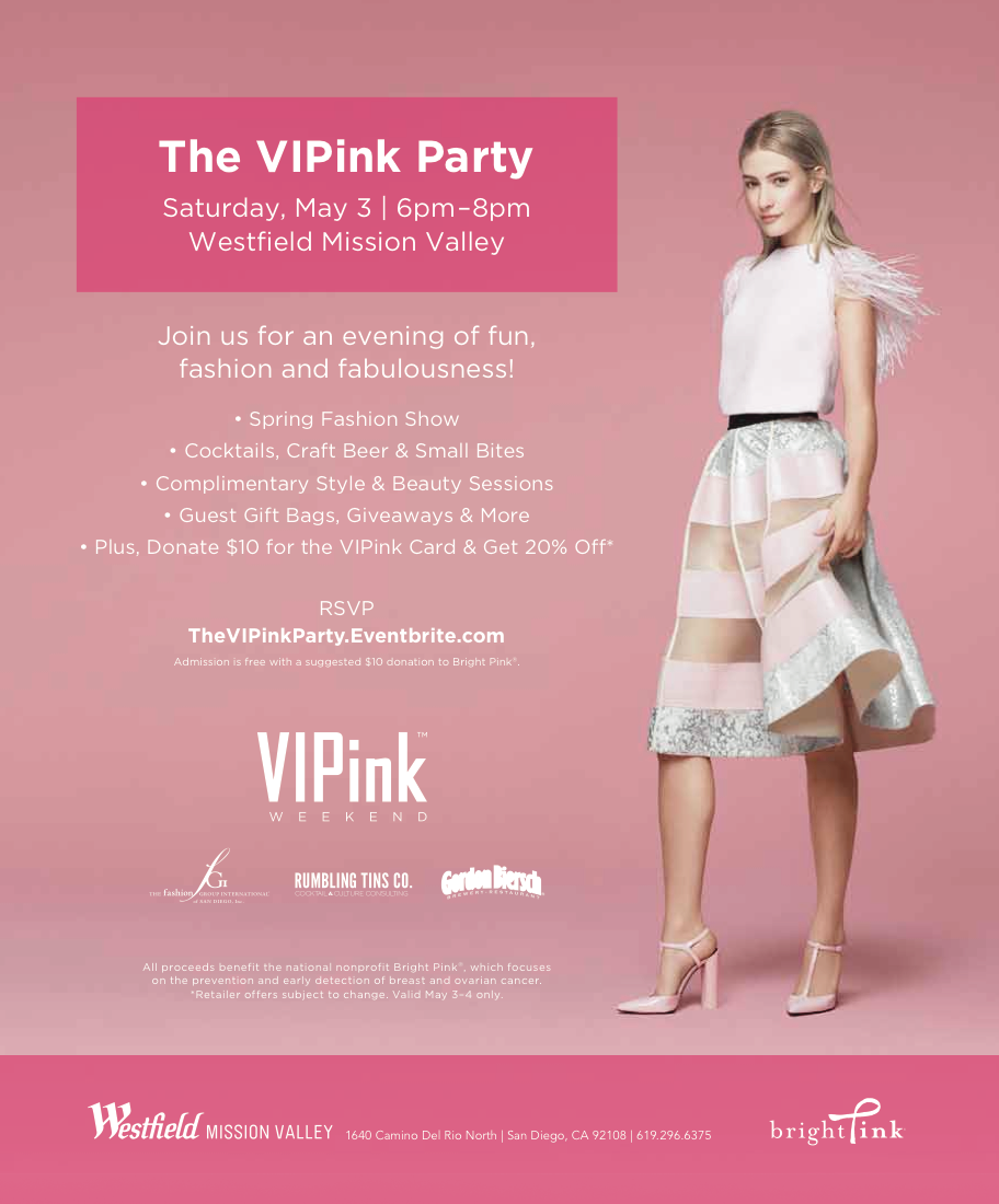 Westfield VIPink Bright Pink - San Diego events
