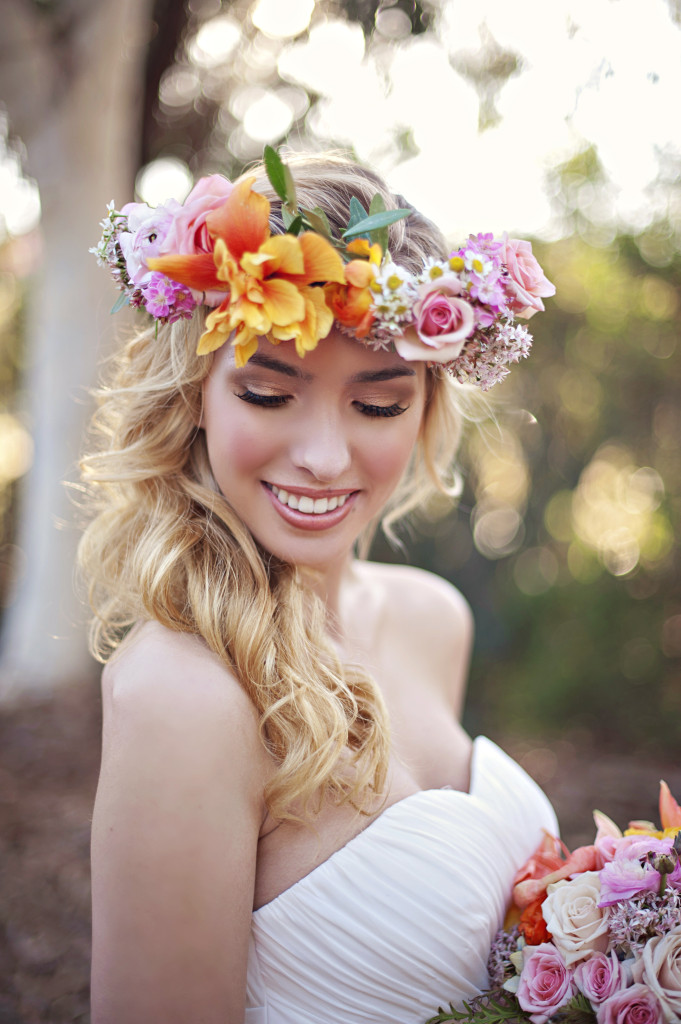 wedding flower ideas - flower crown for bride
