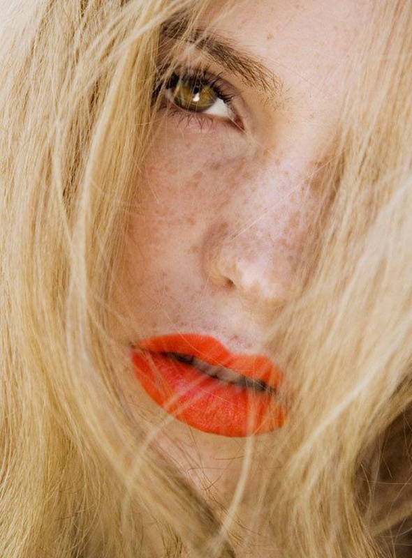 easy makeup ideas - bright orange lips for summer 2014