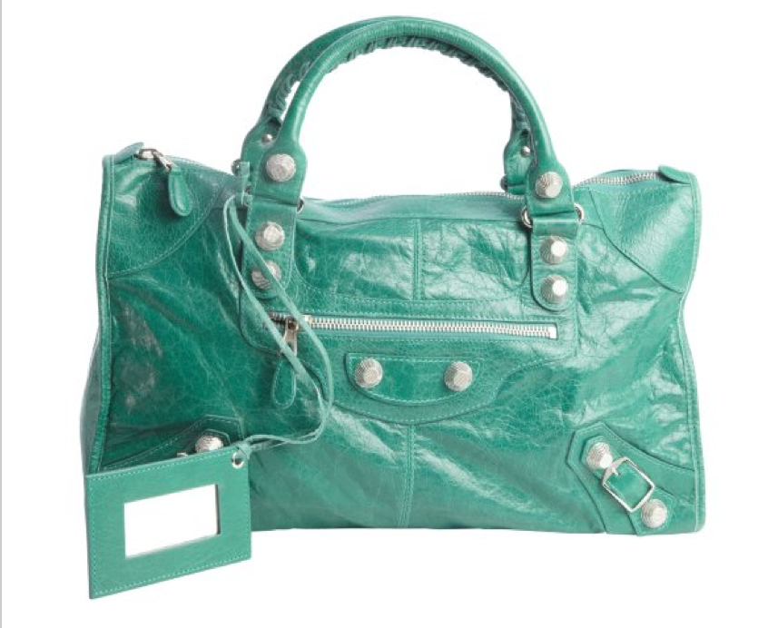 fall fashion trends - balenciaga emerald green vert giant hardware work bag