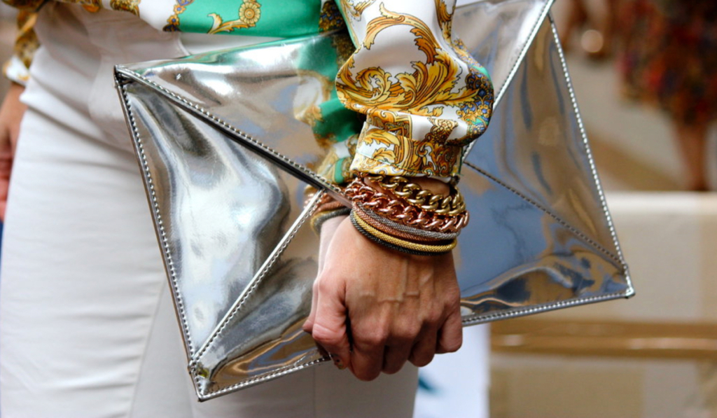 metallic clutch for fall winter 2014 holiday - street style