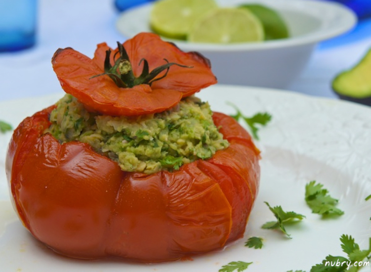vegan stuffed tomatoes for july 4th party