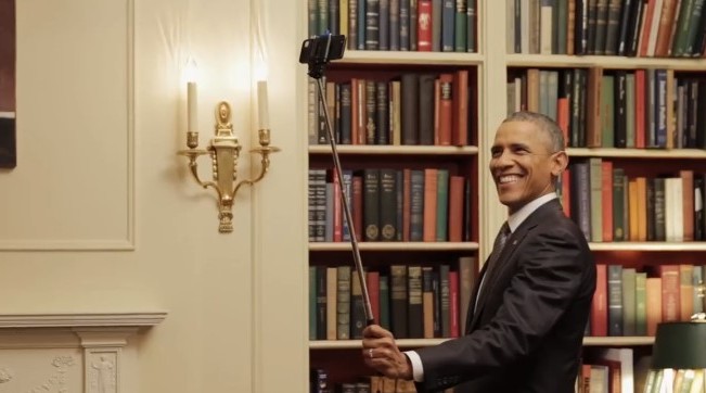 obama selfie stick