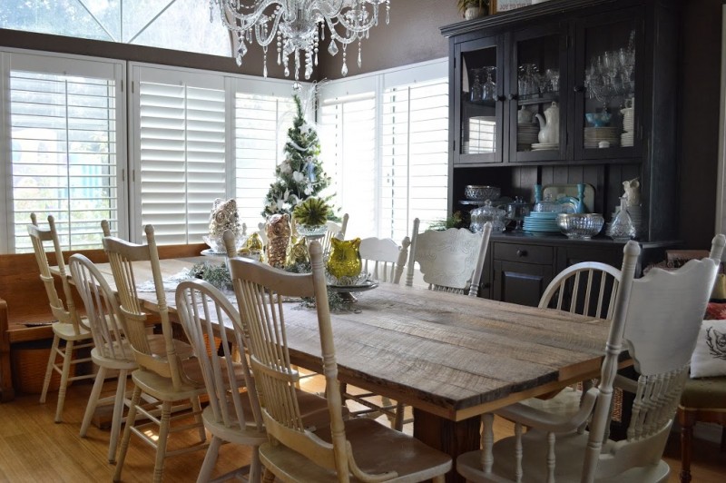 mismatched chairs dining room table