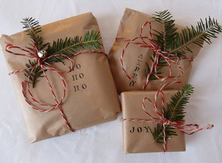 natural wrapping paper and bakers twine