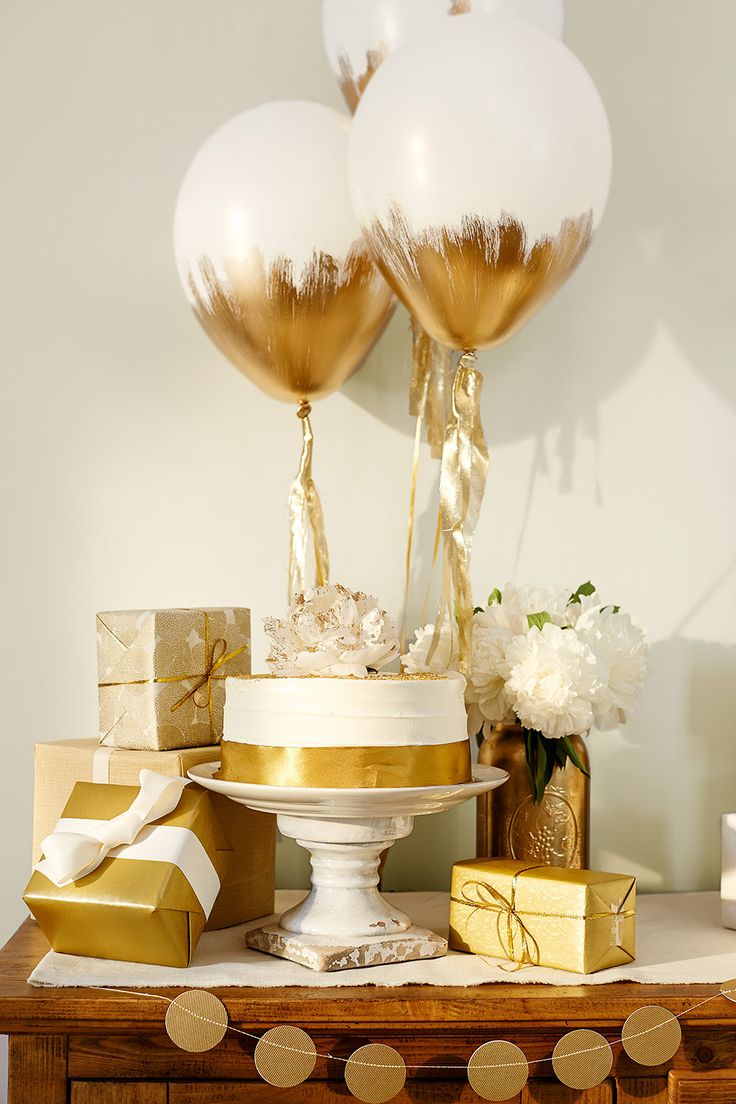 Gold Gifting table for Baby Shower