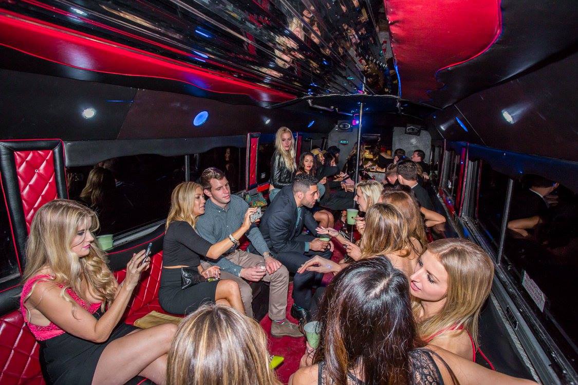 people in party bus luxury