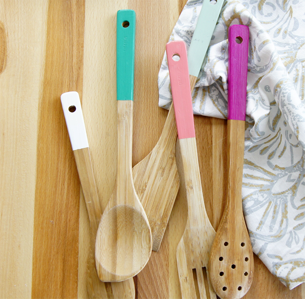 paint dipped spoon handles