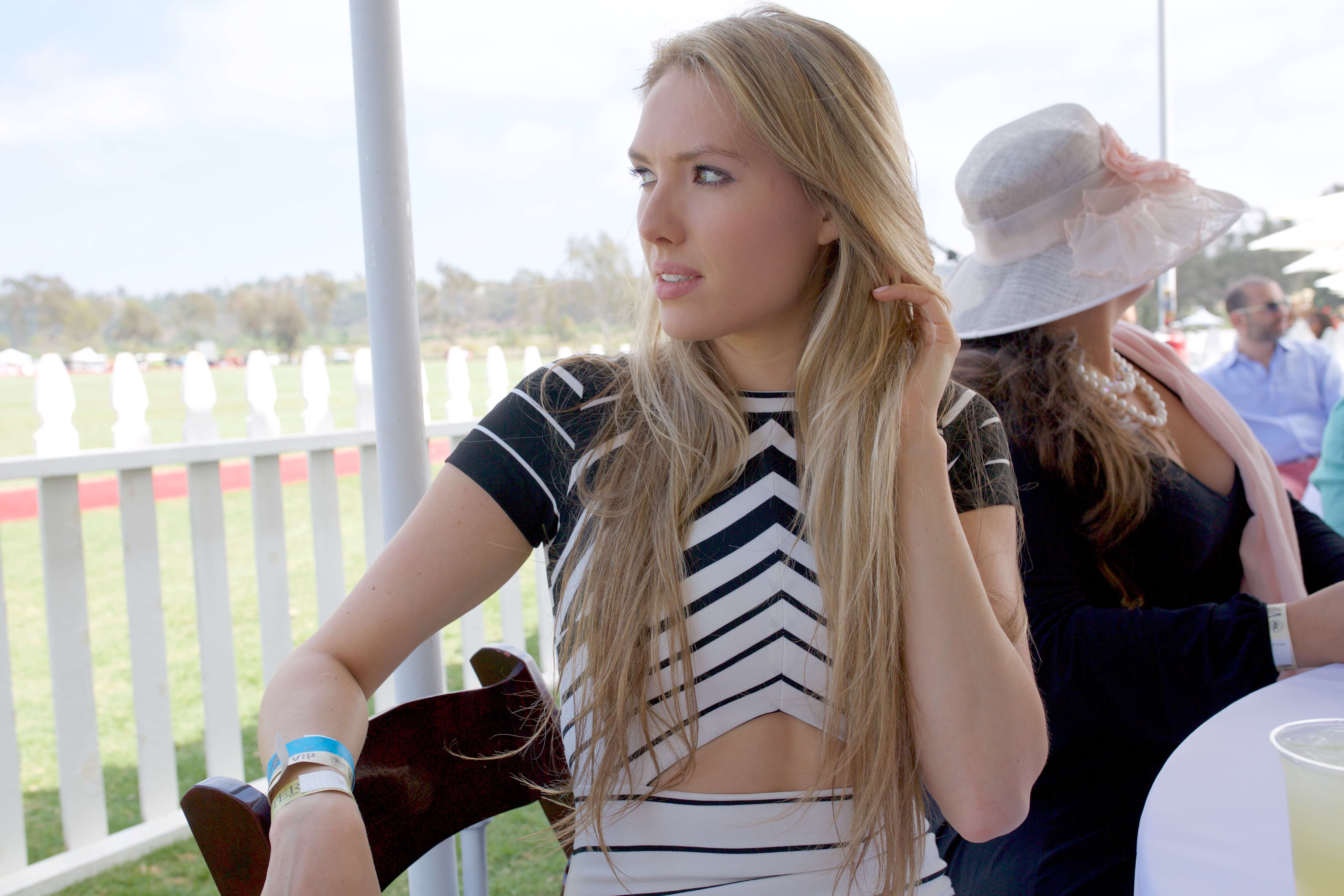 bec and bridge black and white striped dress gisela hackmann polo