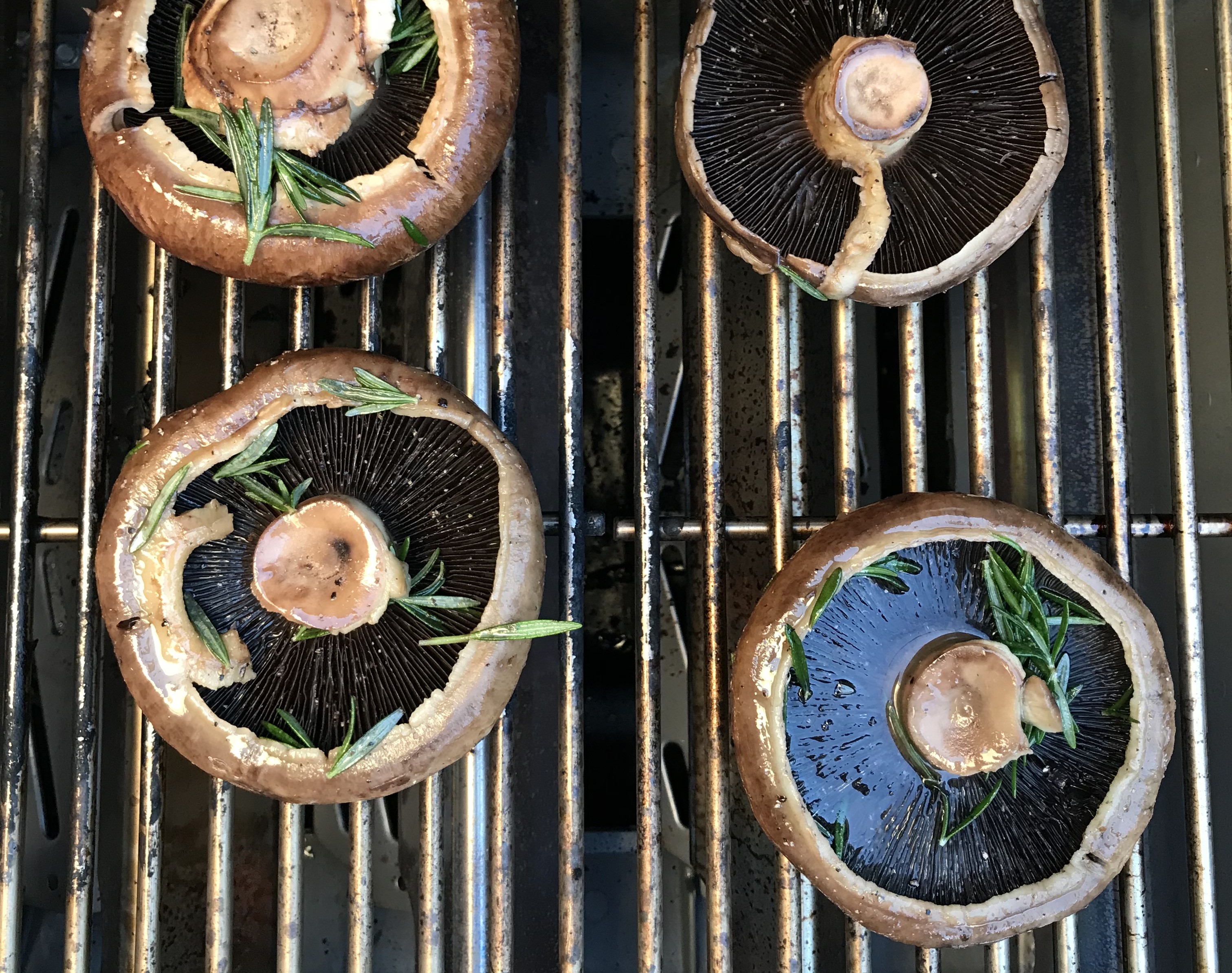 grilled portobello mushrooms with fresh rosemary