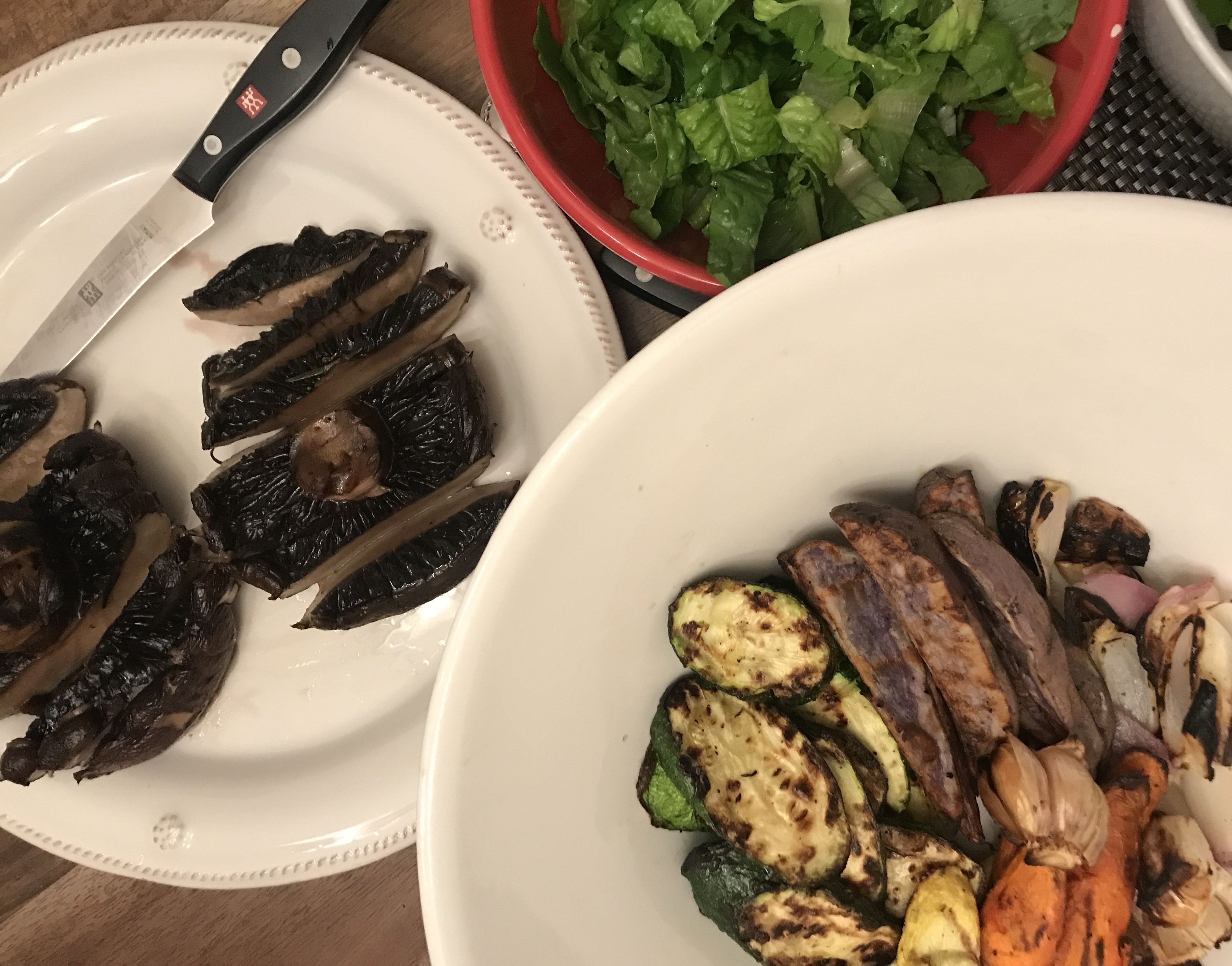 grilled vegetables and portobello mushrooms