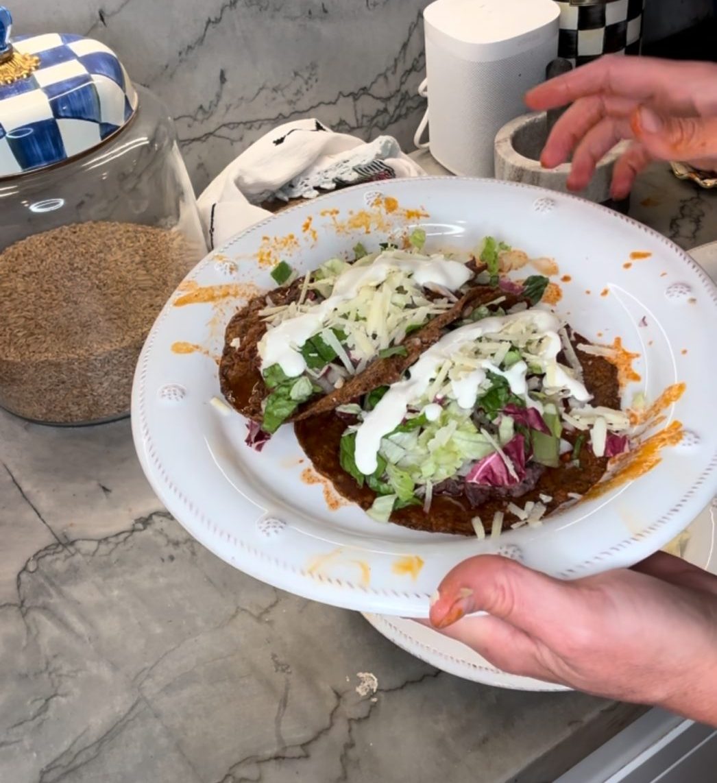 birria tacos fully loaded on plate