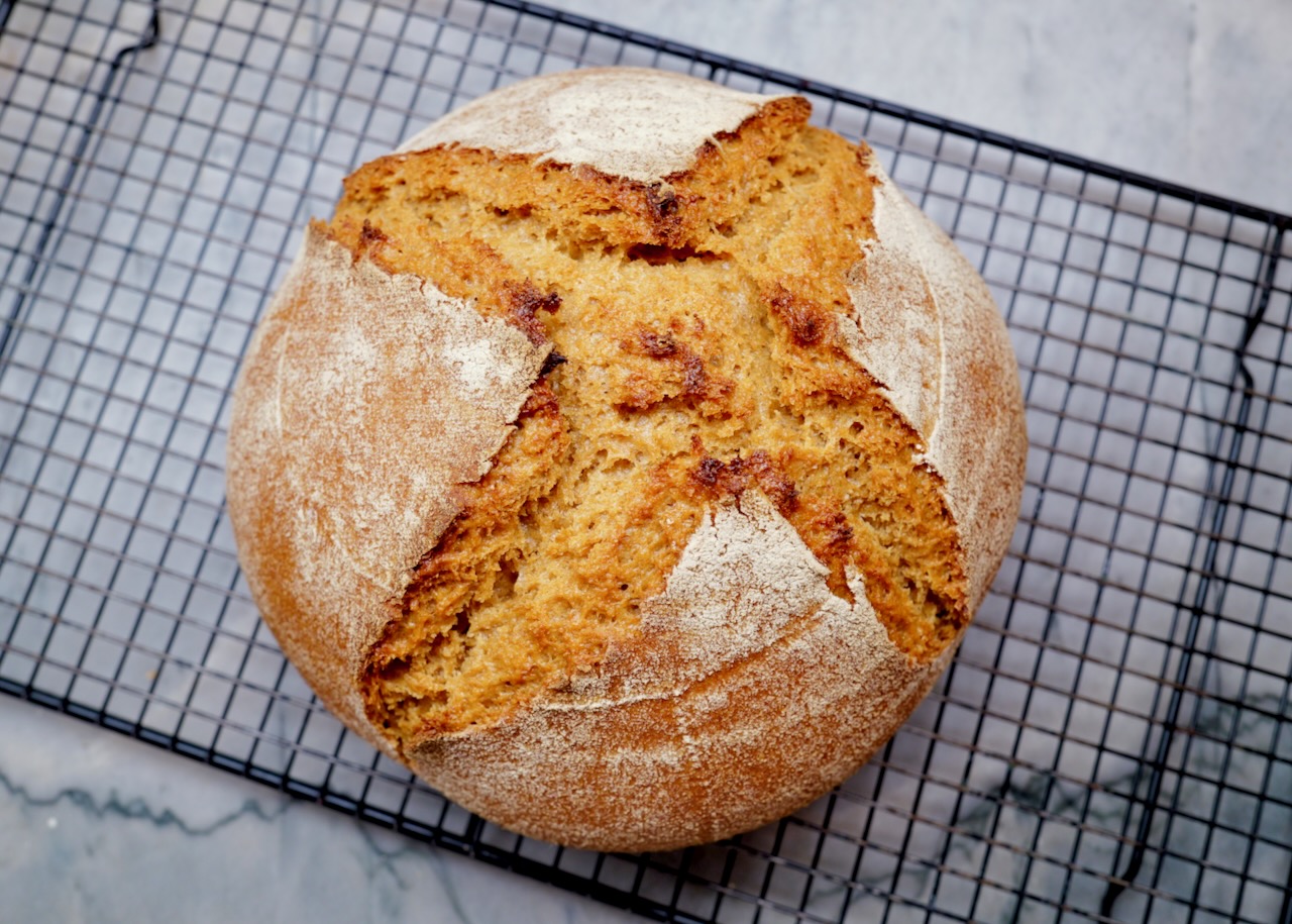 homemade einkorn sourdough bread