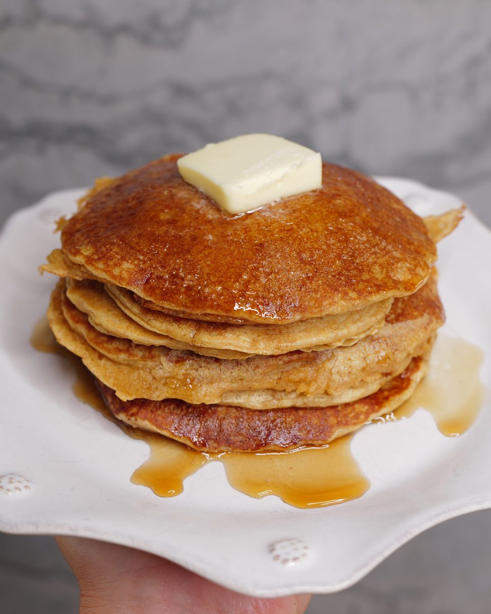 Pancake stack on plate