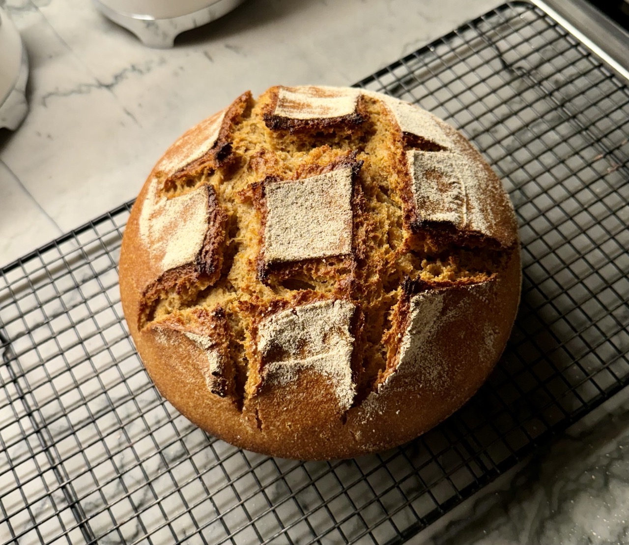 einkorn bread recipe - boule - sourdough - tick Tock toe design