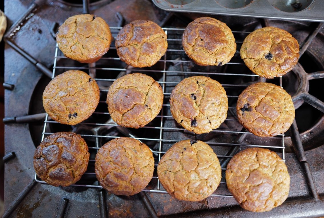 sourdough discard zucchini muffins - muffin pan