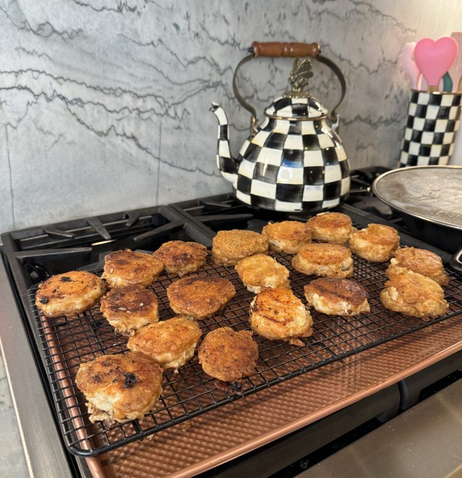 homemade chicken nuggets on stovetop