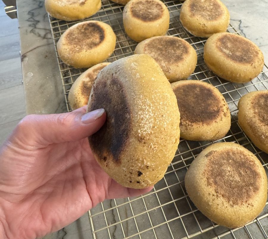 sourdough english muffins with einkorn wheat_5417