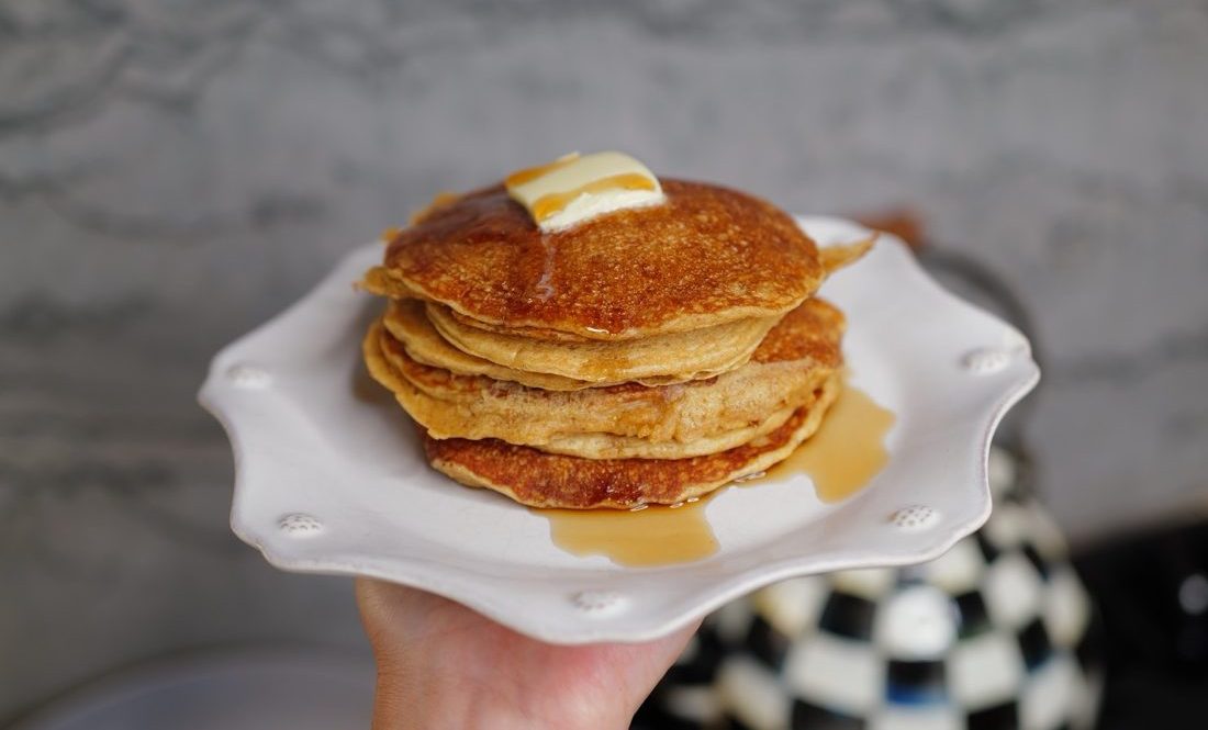 sourdough pancake stack