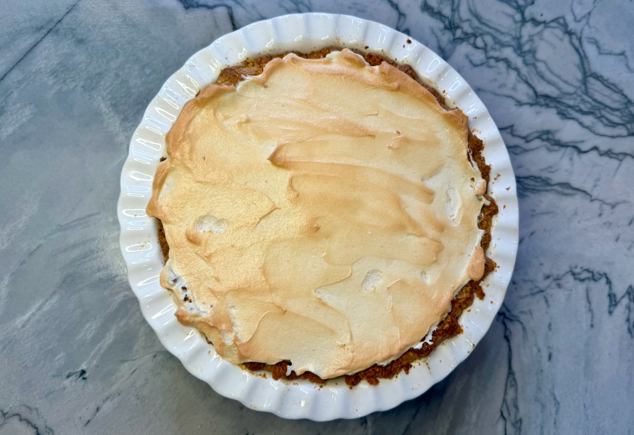 lemon meringue pie with einkorn crust
