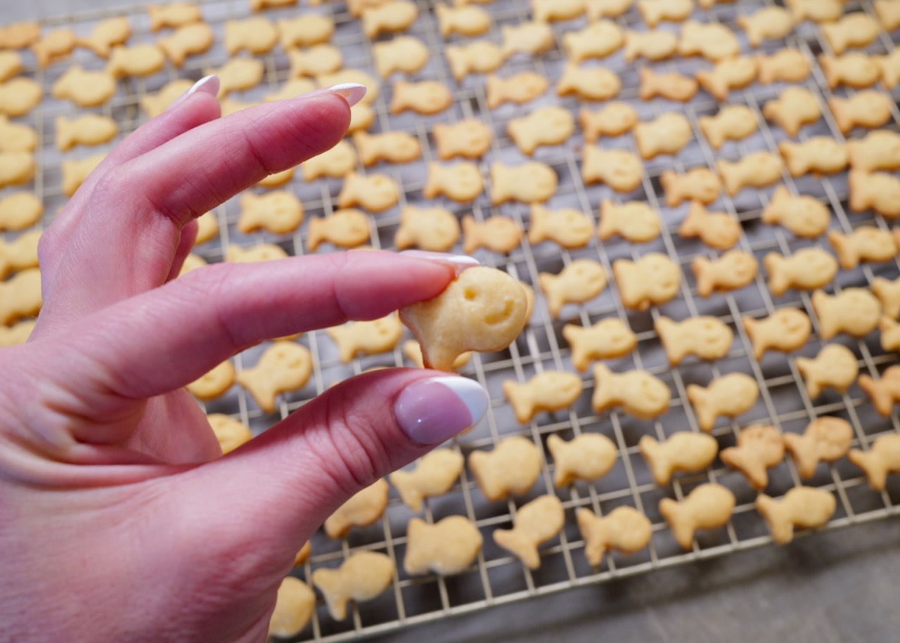 Homemade goldfish crackers