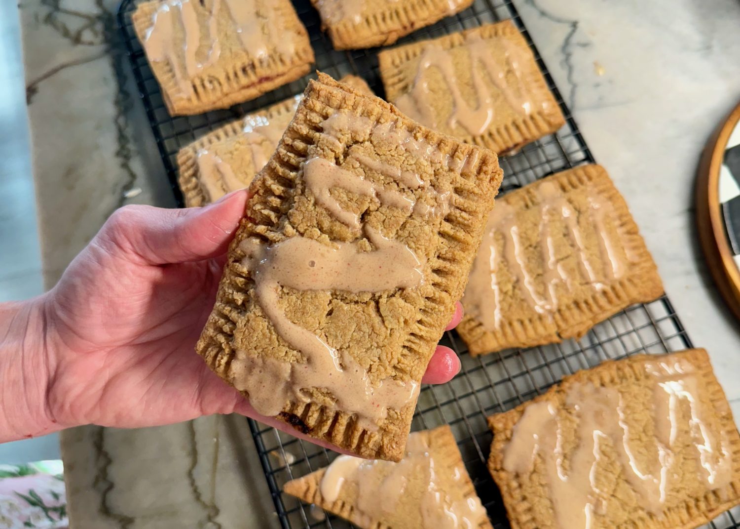 homemade pop tart - close up in hand