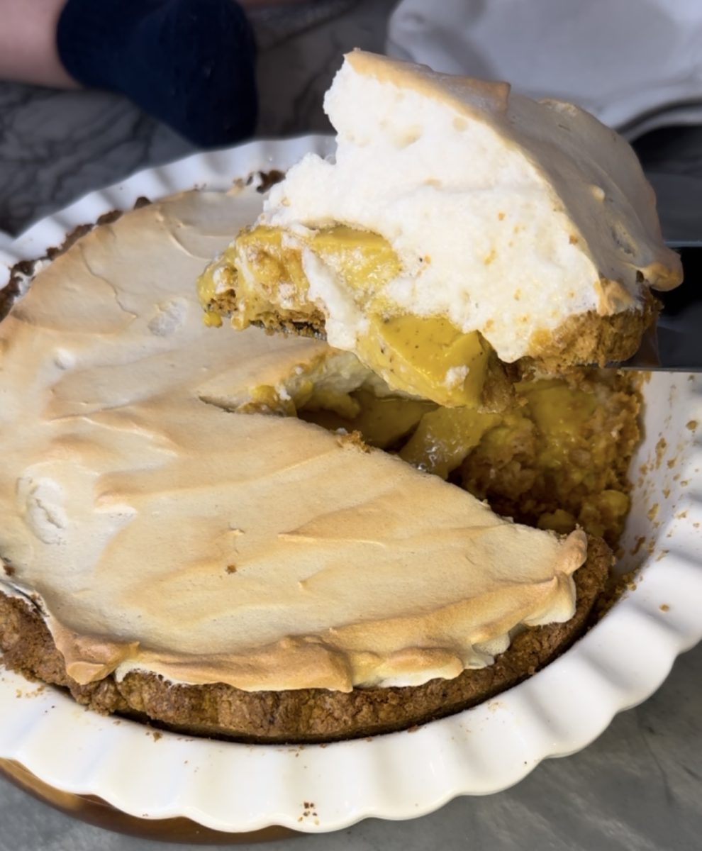 homemade lemon meringue pie - slice