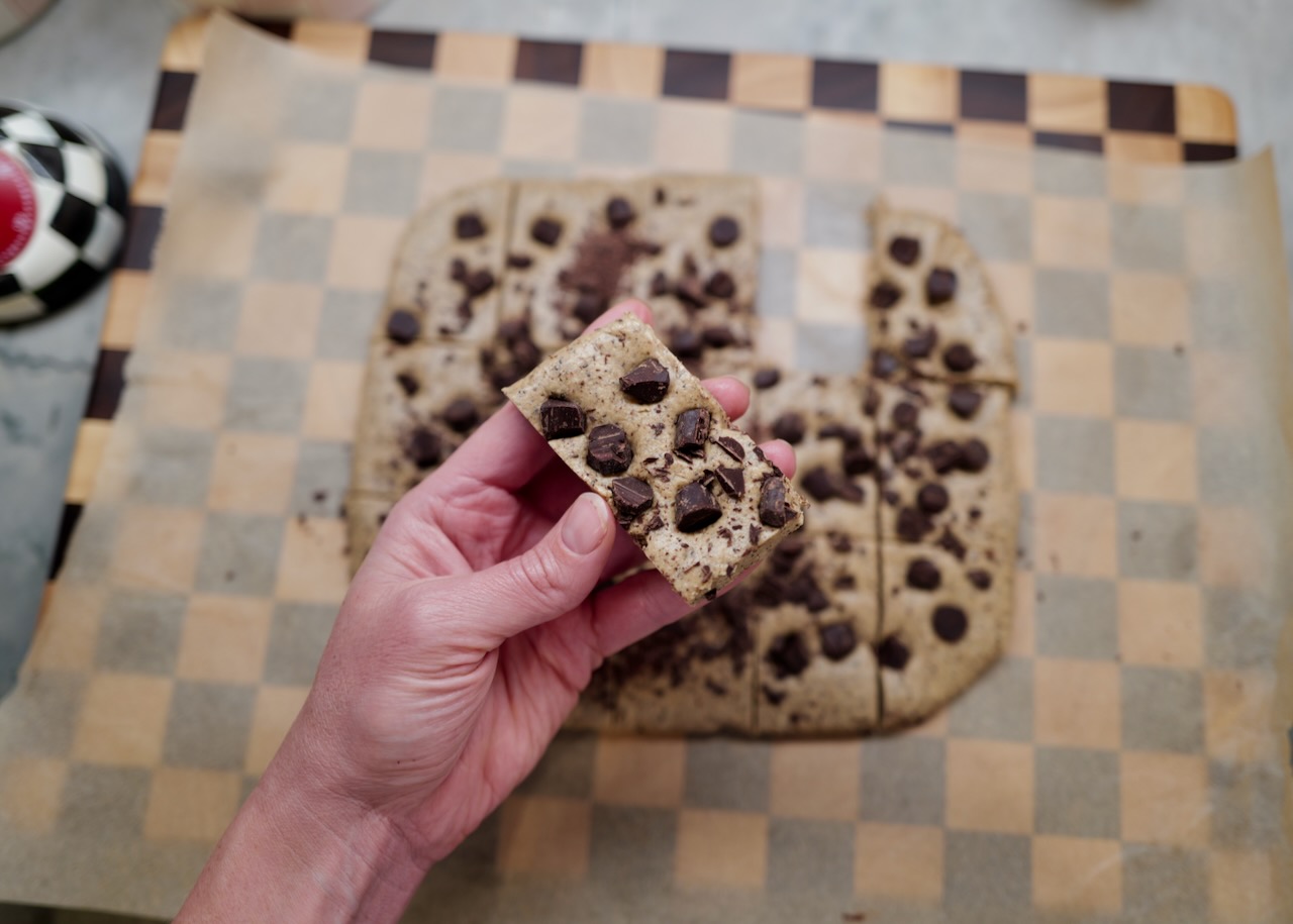 homemade protein bars with chocolate chunks - perfect bar copycat