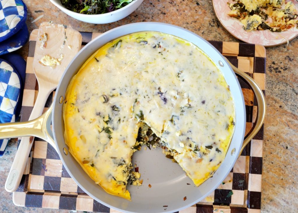 Veggie Egg Frittata In Sauté pan