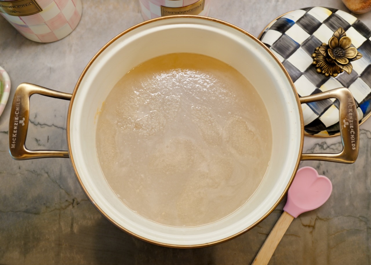 homemade fish stock - gelatinous