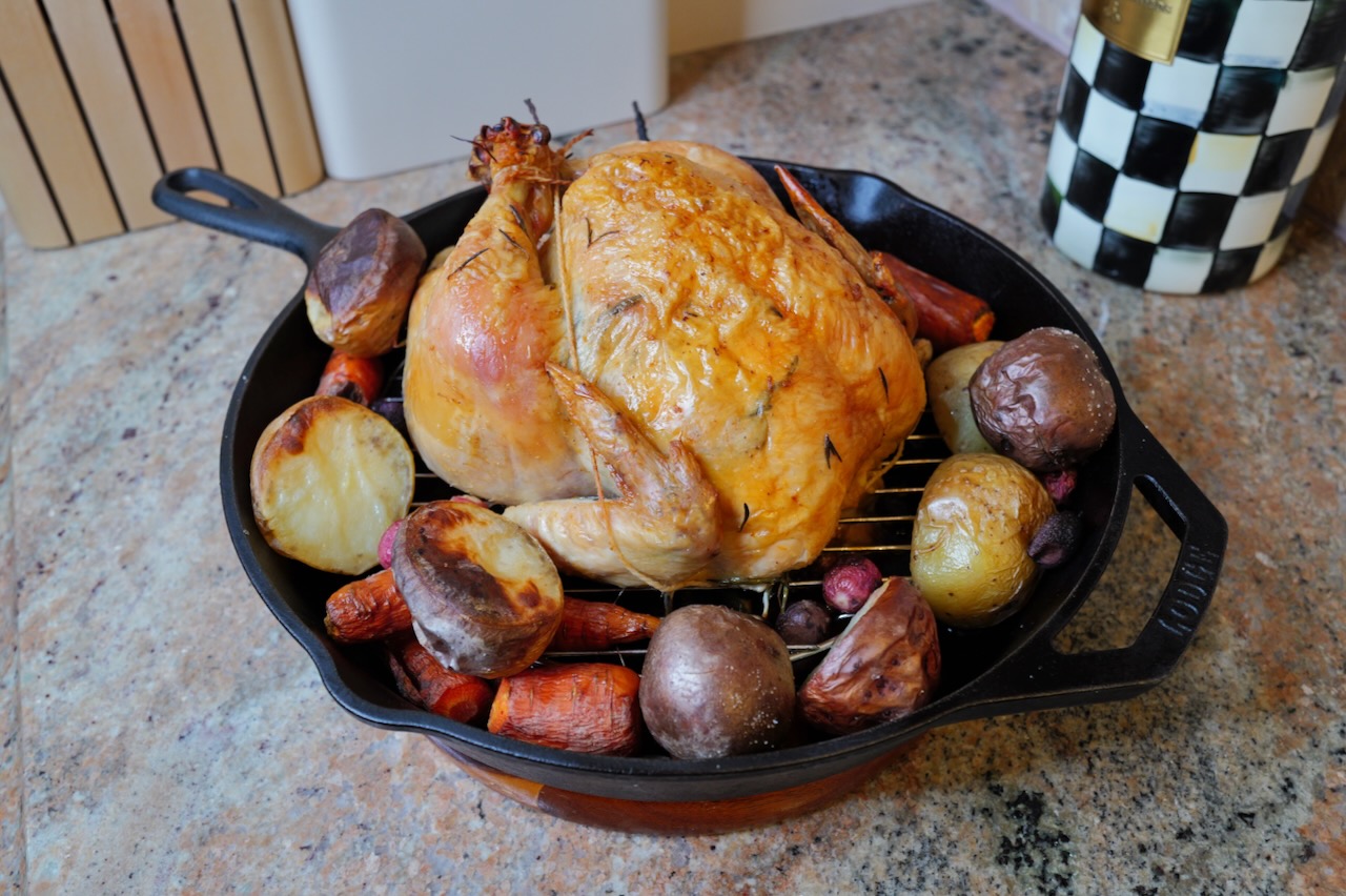 real food recipes - whole chicken in cast iron