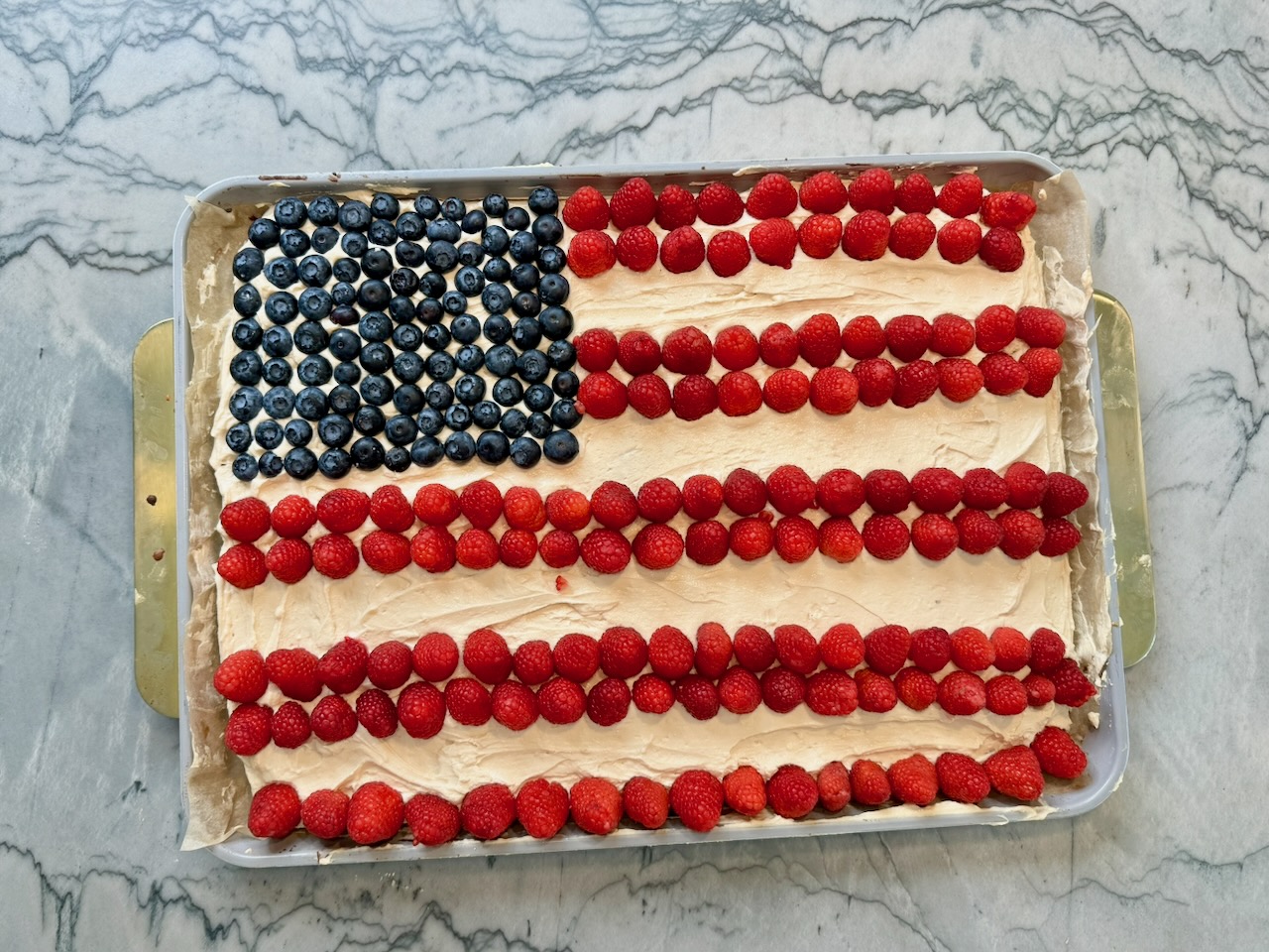 healthy American flag cake - July 4th festive desserts